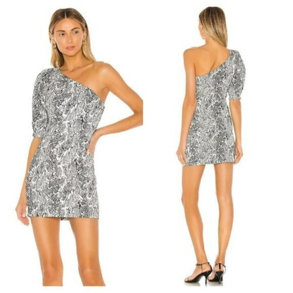 NBD Shey Mini Dress - Black & White Snake